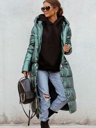 Women's Down Parkas Three Length Puffer Jacket Women Winter Parka Zip Up Quilted Long Coat Plus Size Casual Streetwear Hooded Oversized Padded Parka T221011
