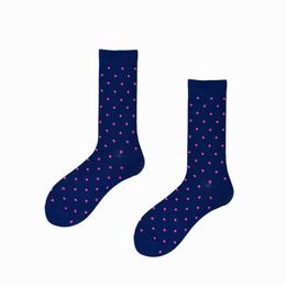 Calzini da uomo Divertenti calzini di cotone da uomo a pois motivo a righe caviglia Happy Sox matrimonio marca Harakuju inverno regalo di Natale abito da sposo T221011