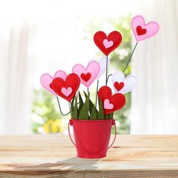Fiori decorativi compatti 1 set colorato cuore finto ornamento floreale vaso decorazione tessuto simulazione fiore fantastico per la casa