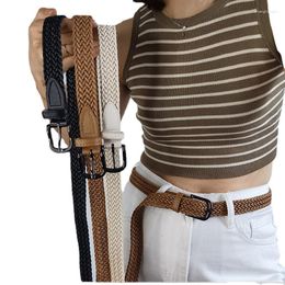 Belts Rope Woven Belt Women's Needle Buckle Versatile Leisure Perforated Canvas Women Decorative Trouser CinturonesBelts BeltsBelts