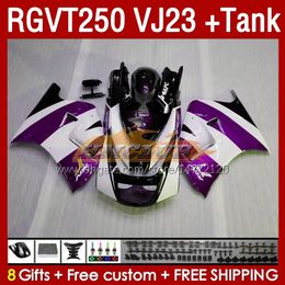 & Tank Fairings Kit For SUZUKI RGVT250 RGV-250CC SAPC 1997-1998 Bodys 161No.130 RGV-250 RGV250 VJ23 RGVT-250 1997 1998 RGVT RGV 250CC 250 CC 97 98 ABS Fairing purple stock