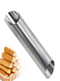 Baking Moulds Cannoli Tubes 5 inch Large Stainless Steel Non-stick cream horn Danish Pastry Molds for Croissant Shell Cream Roll XB1