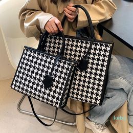 Evening Bags Women Vintage Tote Bag Designer Ladies Woollen Shoulder Large Capacity Fashion Handbag Business Briefcase Brand Women's