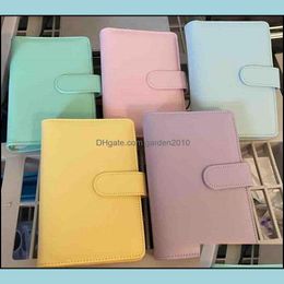 Notepads 5 Colors A6 Empty Notebook Binder 19X13Cm Notepads Loose Leaf Notebooks Without Paper Pu Faux Leather Er File Folder Spiral Dhgnu