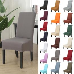 Chair Covers Solid Color Cover Stretch Spandex Removable Slipcover For Dining Room Home Party Wedding El Decoration Housse De Chaise