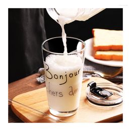 Mugs Glass Straw Cup Transparent Heat Resistant Scale Indication Espresso Mug Breakfast Handmade Cups Travel Portable Verre A Eau