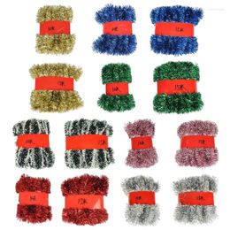 Decorative Flowers Colourful Plastic Christmas Tinsel Garland 10m/15m Sparkly Streamer Xmas Tree Decor Hanging Holiday Years