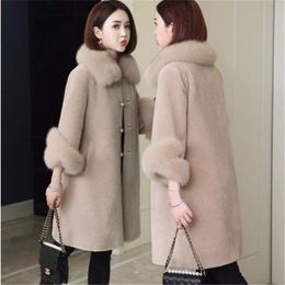 Womens Fur Faux Classic Coat Midlength Style Collar Imitation Sheep Shearing Particles Loose Clothing 221012