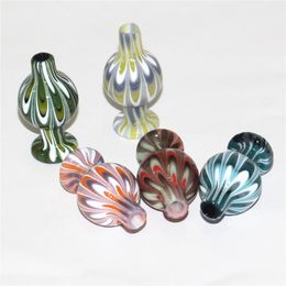 Hookahs colored glass bubble carb cap spinning round ball caps OD 25mm dome for xl quartz banger nails glass water pipes, dab oil rigs