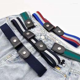 Belts Women/Men Buckle-Free Belt For Jean Pants Fashion No Buckle Stretch Elastic Waist Bulge Hassle