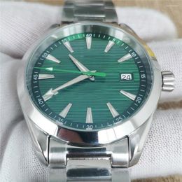 Wristwatches 41mm Men Mechanical Watch 316L Stainless Steel Case Green Luminous With NH35 Movement Mineral/Sapphire Glass Wrist
