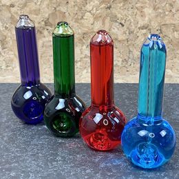 Cool Colourful Freezable Pipes Liquid Filled Pyrex Thick Glass Smoking Tube Handpipe Portable Handmade Dry Herb Tobacco Oil Rigs Philtre Bong Hand Cigarette Holder