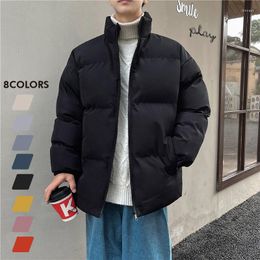 Men's Down Thicken Warm Jackets Mens 2022 Winter Japanese Street Unisex Loose Hip Hop High All-match Stand Collar Puffer