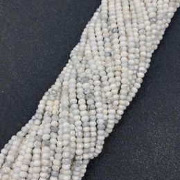 Beads White Pine Natural Stone Necklace Bead 2-5mm Faceted Round Small Charms For Jewellery Making Earrings Bracelet DIY Accessory