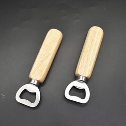 Classic Wood Handle Beer Bottle Opener Stainless Steel Real Wood Strong Kitchen Tool Wooden BBB16234