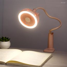 Night Lights USB LED Desk Reading Light Lamp With Fan Rechargeable Flexible Adjustable Handy Cooling Bulb