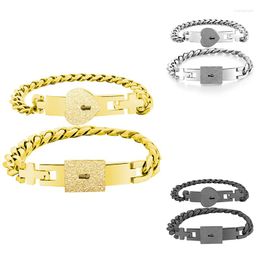 Party Favour Couple Lovers Women Pendant Necklace Valentine's Day Gifts Love Heart Lock Bracelet Stainless Steel Bracelets Bangles