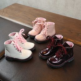 Stiefel Kinder Mode Schuhe Für Jungen PU Leder Mädchen Kinder Martin Herbst Winter Neue Kleinkind Baby Weichen Boden Kurze Y2210