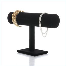 Jewelry Stand 5 Colors White Pu Blcak Veet Jewelry Display Stand Bracelet Bangle Chain Watch Holder T-Bar Rack 321 T2 Drop Delivery Dhyqt