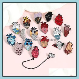 Pins Brooches Customised Brooch Cartoon Heart Hard Enamel Pin Alloy Custom Bk Jewellery For Men Women Charms Brooches 1177 D3 Drop De Dhqw3