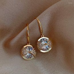 Dangle Earrings Retro Fashion Round Big Simple Cold Wind Ladies Star Temperament Dinner Party Engagement Earring