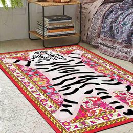 Carpets Cartoon Tiger Print Floor Carpet Kitchen Bathroom Non-Slip Area Rugs Persian Ethnic Style Living Room Bedroom Entrance Door Mat