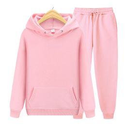 Woman Loose Sets Gym Tracksuits Long Hooded Coats Hoodie Set Zipper Warm Sportswear Running Joggers Two Piece men Sweatshirts Set