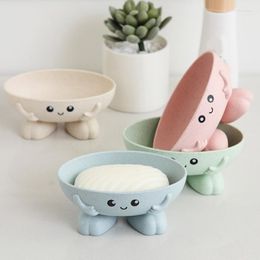 Soap Dishes Cartoon Shape Box PP Holder Non Slip Dish Storage Plate Tray Case Bathroom Supplies Gadgets Home Accessories