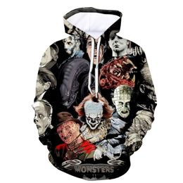 Men's Hoodies & Sweatshirts Autumn/winter New 3D Hallowmas Print European and American Loose Pullover 046