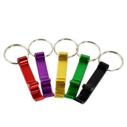 2-in-1 Pocket Key Chain aluminum alloy beer Bottle Opener Claw Bar Small Beverage Keychain Ring Beer Opener Keychain RRE14934