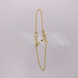 Charm Niedlicher Bär Schmuck Dijes Para Pulseras Gold Diamant 925 Sterling Silber 17,5 CM Paar Armband für Frauen Armreifen Kettenset Geburtstagsgeschenke 915301010 AnnaJewel