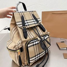 Canvas Backpack Bag Strapping Schoolbag Men Mountaineering Bag Solid Color Travel Bags Zip Pocket Fashion Letters Adjustable Shoulder Strap Purse Wholesaler