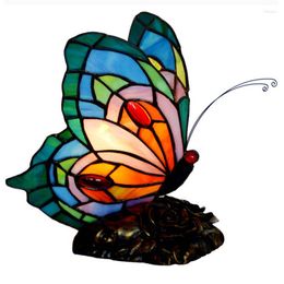 Table Lamps Russia Butterfly Night Lamp Art Stained Glass Lights Tiffany Bathroom Living Room Exhibition Hall Decoration