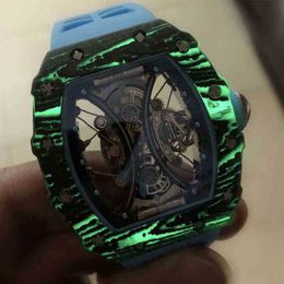 Luxuriöse mechanische Herrenuhr Milles Business Leisure Rm53-01, vollautomatische Armbanduhr mit Carbonfaser-Gehäuse und Bandband, Schweizer Uhrwerk