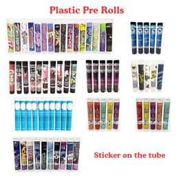 116mm Plastic pre rolls sticker on tube preroll package POPTOP tubes Jokes up Connected Gumbo joint tube