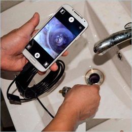 Other Vehicle Tools 2M 1M 7Mm Endoscope Camera Flexible Ip67 Waterproof Inspection Borescope For Android Pc Notebook 6Leds Adjustable Dhh5L