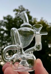 Small glass Bong Recycler Dab Rigs Hookahs Shisha Smoke glass Pipe Oil Water Bongs with 10mm Banger