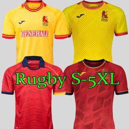 2020 Trikot 2021 Spanien Home Rugby Shirt Nationalmannschaft Espana Trikots Union Uniform Shirts 4XL 5XL GELB ROT