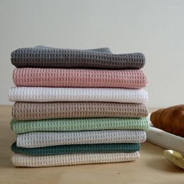 Table Napkin Nordic Style Solid Colour Waffle Tea Towel Multi-Function Kitchen Dining