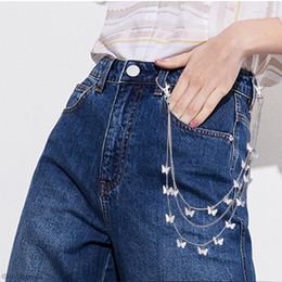 Belts Hip Hop Butterfly Pants Chain Women Unisex Punk Metal Waist On The Jeans Trousers Belt Harajuku Gothic KeychainBelts