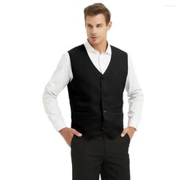 Vestes masculinos Serviço de garçom uniforme de coletes trabalhos sem mangas usam cores sólidas para o funcionário de supermercados homens e mulheres voluntários