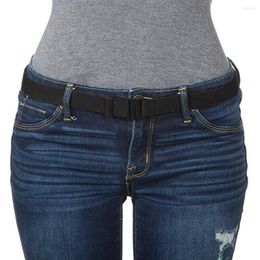 Belts StylishBar 47-85cm Adjustable Blastic Belt For Women Non-Slip Waist No Show Flat Buckle Closure Backing Waistband Jeans