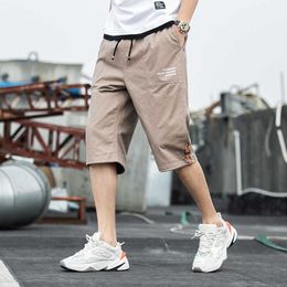 Men's Shorts Plus Size Summer Capris Pants Men Breathable Cool Calf-Length Short Sweatpants 3/4 Straight Loose Casual Cropped Trousers 4XL G221012