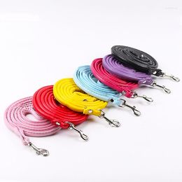 Dog Collars PU Leather Rope Leash Training Leashes Pet Supplies Walking Harness Collar Leader For Dogs Cat