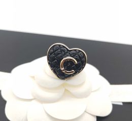 2022 Luxury quality charm punk band ring with black Colour rhombus design have box stamp PS7327A