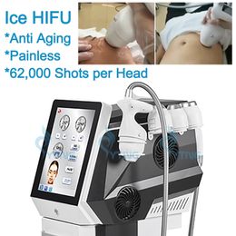 Anti Aging Beauty Equipment Ice HIFU 62000 Shots Cryo Ultrasound Tech Fat Loss Body Sculpting Anti-wrinkle Face Lifting Body Sliming Spa Salon Machine