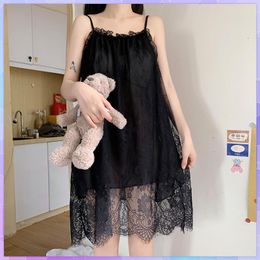 Women's Sleepwear Sexy Night Dress Women Nightgown Solid Erotic Dresses Sleeveless Backless Nightie Nightwear Female Clothes