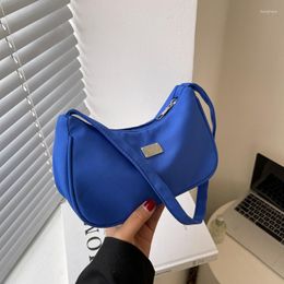 Evening Bags Blue Women Canvas Shoulder Underarm Bag Vintage Ladies Small Purse Handbags Casual All-match Fashion Square For 2022