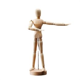 Wood 8" Male Glasses Holder Artist Drawing Manikin Articulated Mannequin with Base and Flexible Body - Perfect for Drawing The Human Figure XB1