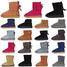 Wholesale designer boots womens winter snow booties classic GAI mini ankle short boot fashion women ladies girls shoes triple black chestnut pink grey blue